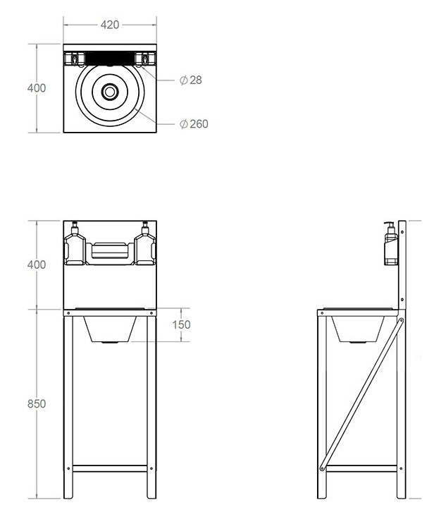 Freestanding Wash Basin Unit Specifications